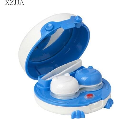 XZJJA Frog Electric Contact Lenses Storage Box Cute Contact lens Washer Cleaner Case Box For Eyes Care Kit Holder Container