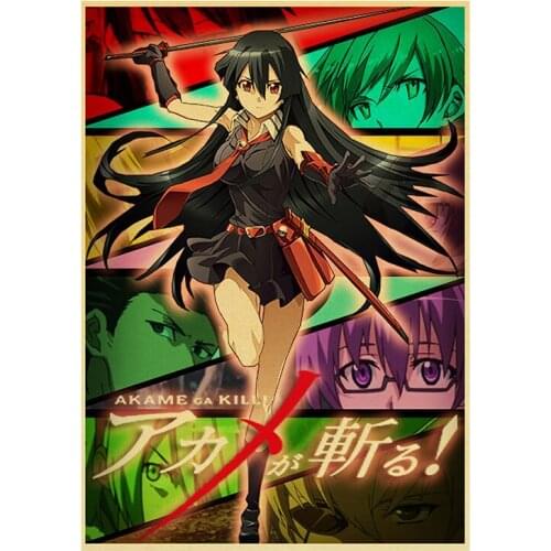 Japanese Animation Akame ga KILL Retro Anime Poster And Prints Superhero TV Figure Home Bar Bedroom Decoration Wall Art Pictures