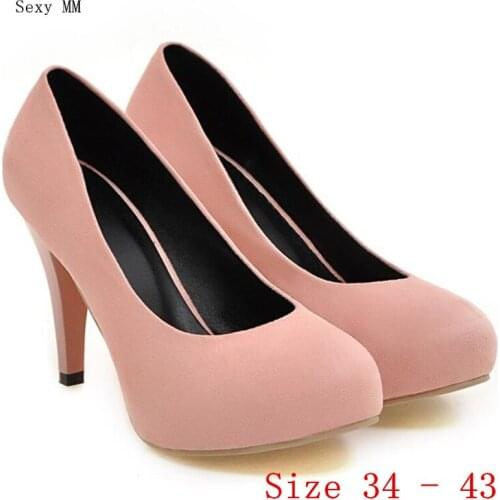Women High Heel Shoes Platform Pumps Woman High Heels Party Wedding Shoes Ladies Kitten Heels Plus Size 34 - 40 41 42 43