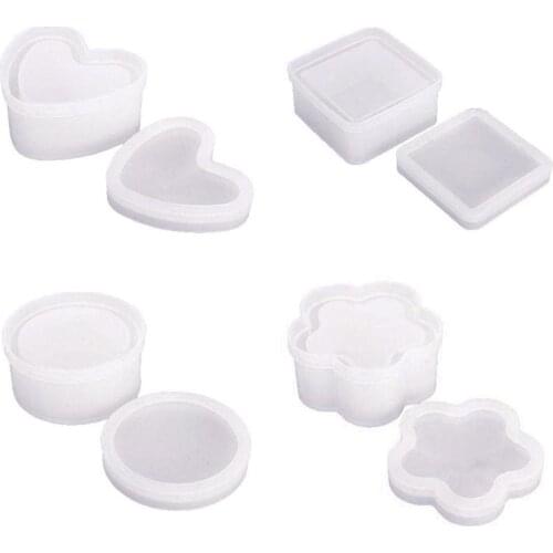 1PC Silicone Storage Box Molds Crystal Gift Box Epoxy Resin Mold Heart Flower Box Mould For DIY Craft Jewelry Making Supplies