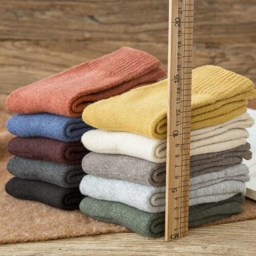 10 Pairs/set Socks Ladies Winter Warm Series Solid Color Thickened Cotton Girl Socks Wholesale Korean Style Women Sock