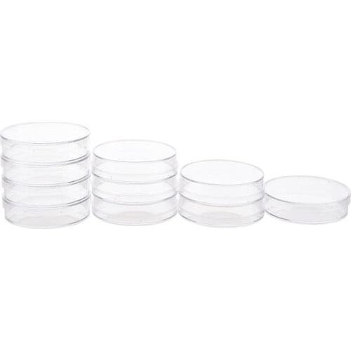 10Pcs Sterile Petri Dishes w/Lids for Lab Plate Bacterial Yeast 55mm x 15mm