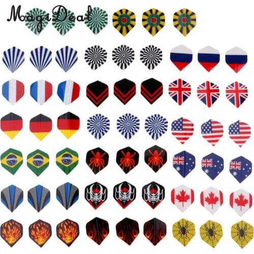 60/54 Count (3pcs/Pattern) Dart Flight Standard Darts Flights Tail Replacement Accessories National Flags Spider Flame