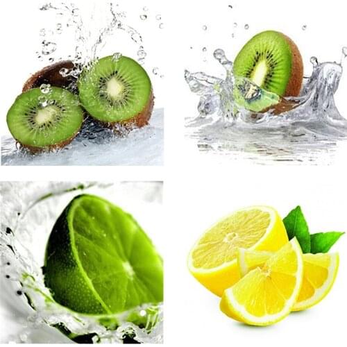 LZAIQIZG Full Square/Round Diamond Painting Kiwi Green Lemon Diamond Embroidery Fruit Picture Of Rhinestone Home Decoration