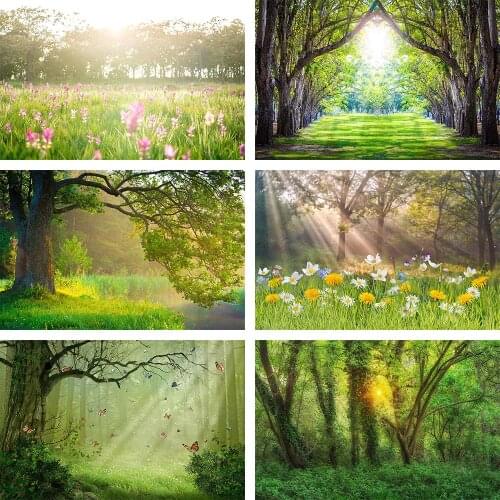 Avezano Backdrops Spring Butterfly Flowers Forest Portrait Green Photography Backgrounds Photo Studio Photozone Photocall Decor