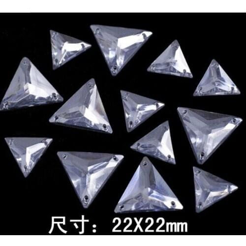 Free shipping Clear color acrilico 22MM Sew-on Rhinestones 200pcs Sewing Acrylic
