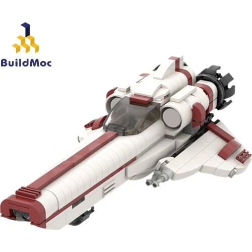 BuildMoc Space Wars Clone Weapons Galactica Viper Battleship Building Blocks MOC Spaceship Weapon Model Bricks Toys For Children
