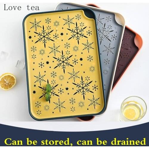 Household Rectangular Water Cup Tray Nordic Simple Tea Cup Plastic Tea Tray Dumpling Living Room Creative Storage Saucer