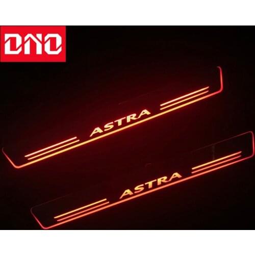 DNO Trim Pedal LED Car Light For Opel Astra J H 2016 2017 2018 Door Sill Scuff Plate Pathway Moving Acrylic Welcome Lamp