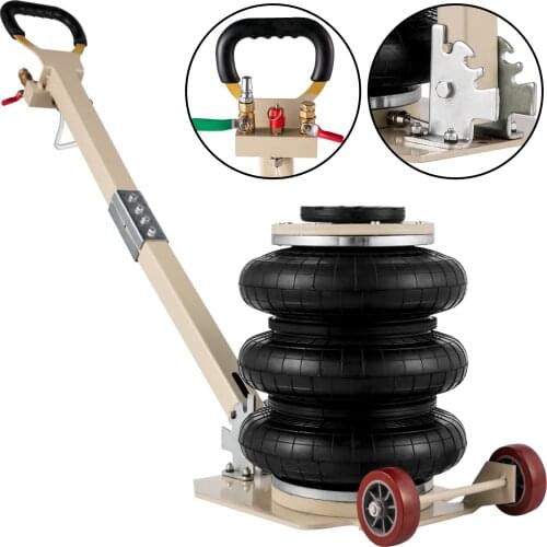 Car Pneumatic Triple Bag Air Jack Fast Lifting 3 Ton Height 16 Inch-40cm with Adjustable Handle for Van SUV ORV CN