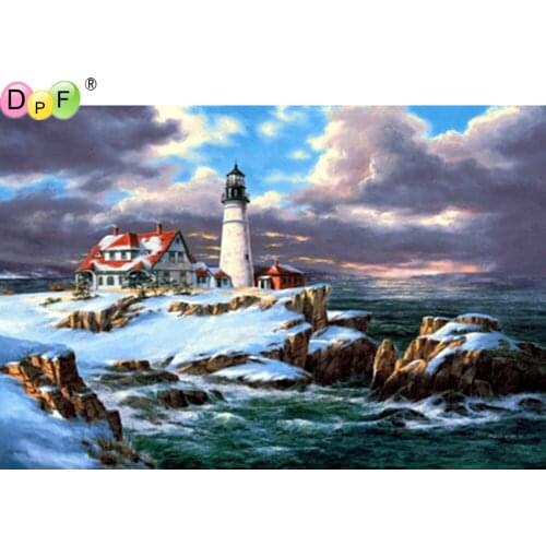 DPF DIY Sea 5D home decor painting wall mosaic full square diamond painting cross stitch diamond embroidery crafts Kits Scenic