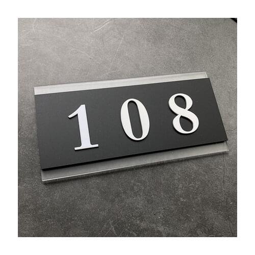 9X18cm European style door sign house number, door number of custom made apartment door panels of Villa any letter, symbols Hote