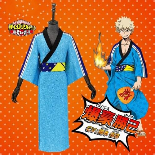 Japanese Anime Cosplay My Hero Academia Cosplay Mulheres Bakugo Katsuki Halloween Cos Masculino Kimono Costume