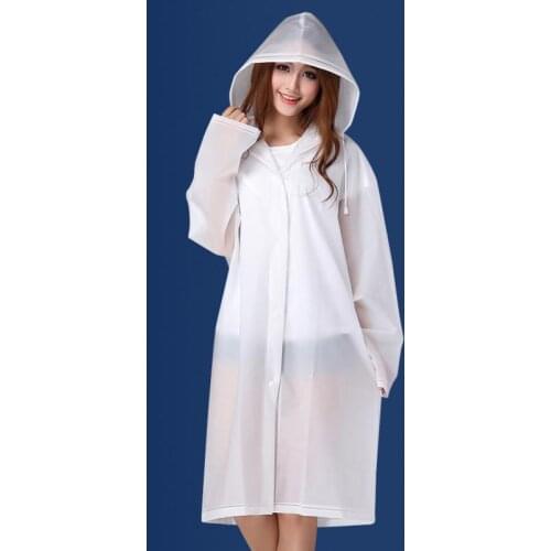 Fashion EVA Women Raincoat Thickened M,L,XL Waterproof Rain Coat Women Clear Transparent Raincoat 8 Colors Raincoats Rain Suit