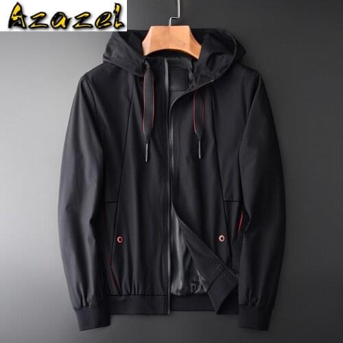 Azazel Hooded Mens Jackets Luxury Autumn Red Edge Black Mens Jackets And Coats Plus Size 4xl Slim Fit Men Coats Men Clothes