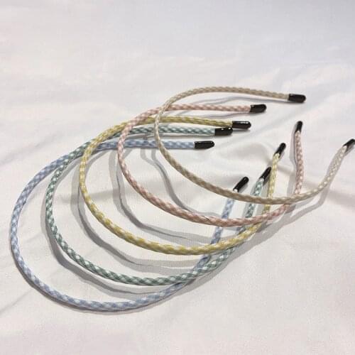 1Pcs Sweet Candy Colors Plastic Headband Children Girls Hair Hoop Bezel Headbands Fashion Hair Accessories Plaid Hair Hoops