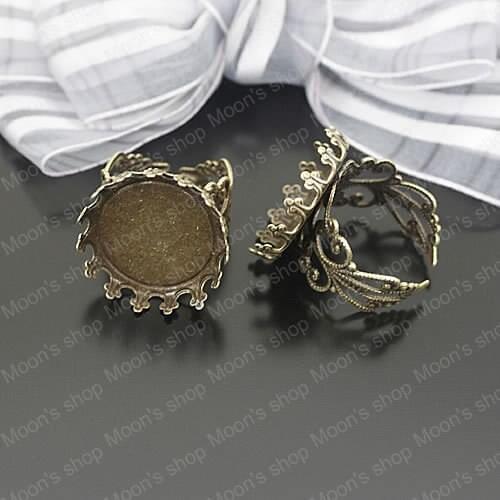 Wholesale Diameter 18mm USA Size 9 Antique Bronze Copper Ring with Inner 20mm Cameo settings DIY Jewelry Findings 10pcs(JM3170)