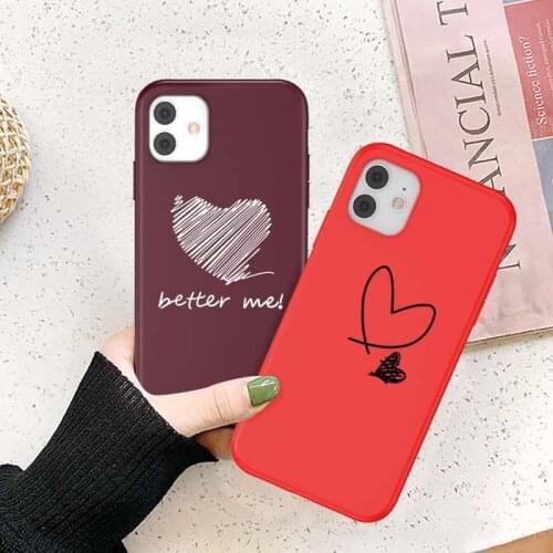 Ottwn Fashion Letter Candy Color Love Heart Phone Case For iPhone 11 Pro Max X XR XS Max 7 8 6s Plus SE 2020 Soft TPU Back Cover