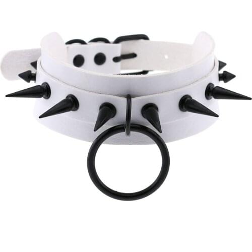 Punk Harajaku Black Metal Spike Rivets Rock Gothic Chokers PU Leather Studded Collar Choker Necklace Goth Statement Jewelry