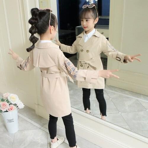 Paragraph Dust Coat Grows In Childrens Wear Girls Fall New Cuhk Han Edition Children Childrens Coat