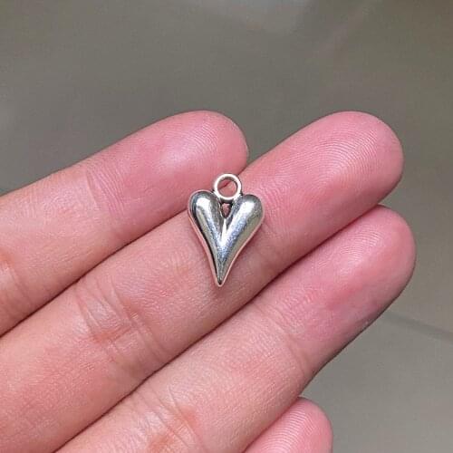 24pcs 16x11mm Heart Connector Pendants Charms Jewelry Making DIY Mens WomenNecklace Bracelet Handmade Crafts Accessories