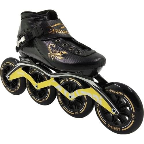 PASENDI professional Carbon Fiber Inline Speed Skating Shoes inline speed skate 4 wheel 110mm 100mm roller inline man women