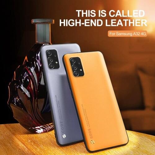 Luxury Plain Leather Texture Back Covers For Samsung Galaxy A12 A32 A52 A72 2021 5G 4G Case TPU Bumper Shockproof Protect Coque