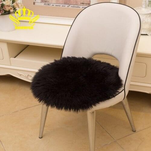 ROWNFUR Soft Artificial Sheepskin Carpet Floor Plush Mats for Home Living Kids Room Decor Chair Cushion Shaggy Round Area Rugs