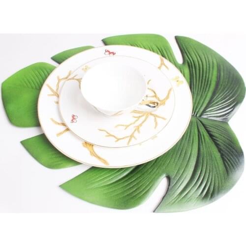 Tablecloth Sheet Leaf Shape EVA Insulation Mat Simulation Tropical Palm Pad Table Kitchen Accessories