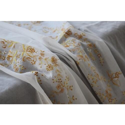 Glass Yarn Handmade Embroidered Table Cloth Pure Cotton Tablecloth Classic Embroidery Collection Large Size