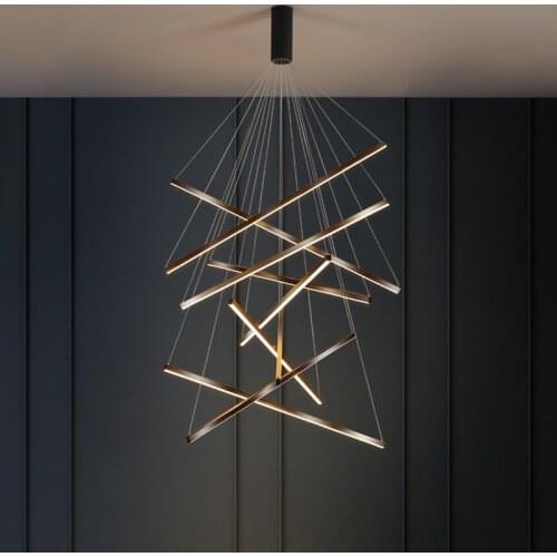Modern Led Hanging Pendant Lights Minimalist Line Lamps for Dining Room Living Room Loft Bedroom Suspension Lighting Fixtures