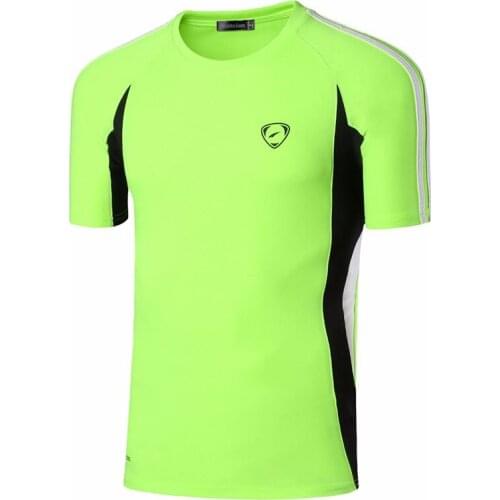 Jeansian Sport Tee Shirt Tshirt T-shirt Running Gym Fitness Workout Football Short Sleeve Dry Fit LSL147 GreenYellow2