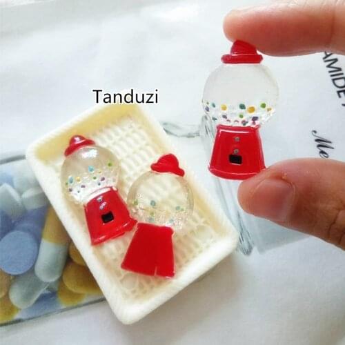 Tanduzi 20PCS Cute Sweet Mini Candy Machine Resin Flatback Cabochon Resin Candy Crane Deco Parts