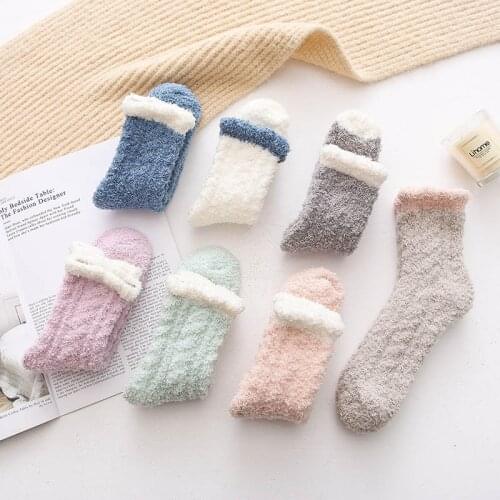 CURRADA 1pair warm socks women sox Winter thick Coral Velvet Snow Winter Socks Boots Floor Sleeping Socks