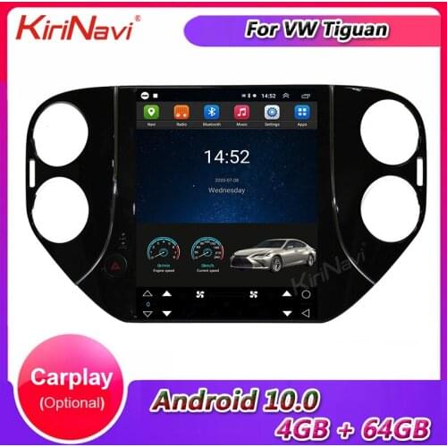 KiriNavi Vertical Screen Android 10.0 Car Dvd Multimedia Player For Volkswagen VW Tiguan Car Radio Auto Gps Navigation 2010-2016