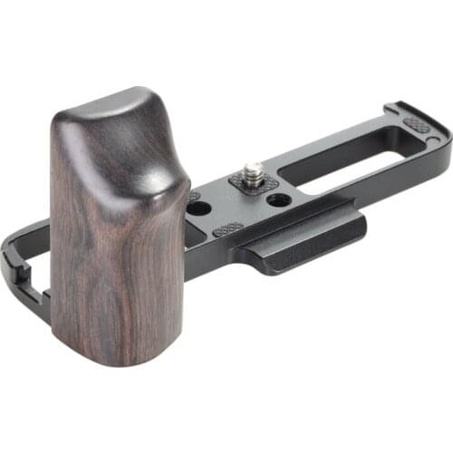 WEPOTO XPRO3 XPR01 Hand Grip Metal Bracket Quick Release Base Black Ebony Lumber Compatible with Fuji XPRO3 XPR01(GP-XPRO3-B
