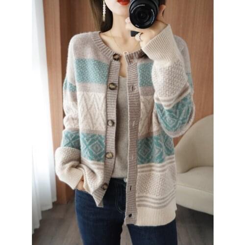 Lafarvie Winter Wool Blends Sweater Cardigan Knit Top 2021Moda Coreana Abrigo Jumpers Ropa De Mujer Oversized Women Casual Loose