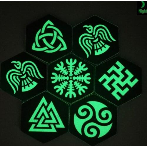 Thor Sign Crow Knot Triskelion Vegvisir Knoton Helm of Awe Valknut Military Tactical Viking Norse Applique Badge Patch