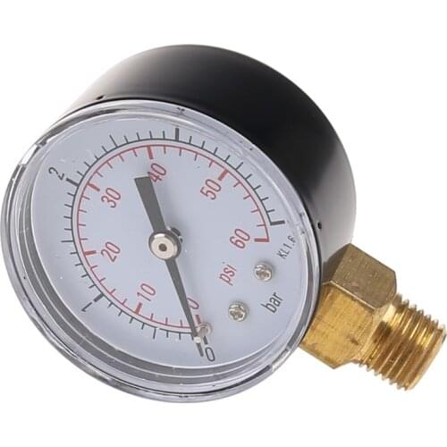 0-60 PSI Mini Pressure Gauge Pool Spa Filter Water Pressure Measuring 1/4" NPT
