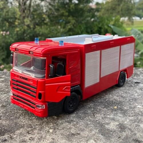 1:32 SCAINA Vehicles Fire Truck Alloy Toy Cars Diecast Model for Children Birthday Gifts Collection Ornaments
