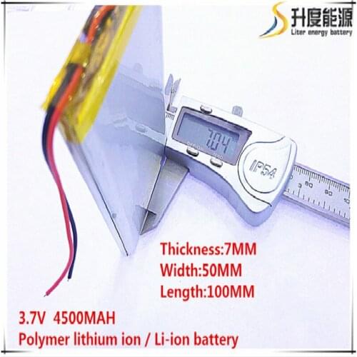 10pcs [SD] 3.7V,4500mAH,[7050100] Polymer lithium ion / Li-ion battery for TOY,POWER BANK,GPS,mp3,mp4,cell phone,speaker