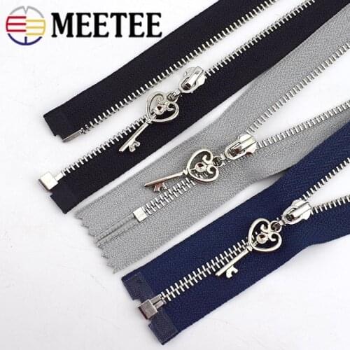 2pcs 20/30cm Close-End 40-70cm Open-End 3# Metal Zipper DIY Silver Tooth Coat Decoration Zip Garment Sewing Material ZA092