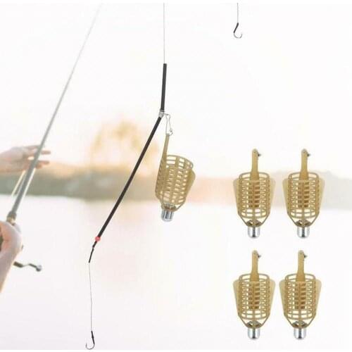 20g/30g/40g/50g Fish Small Stainless Steel Bait Cage Basket Feeder HolderFishing Lure Cage Fishing Cage Basket Accessories