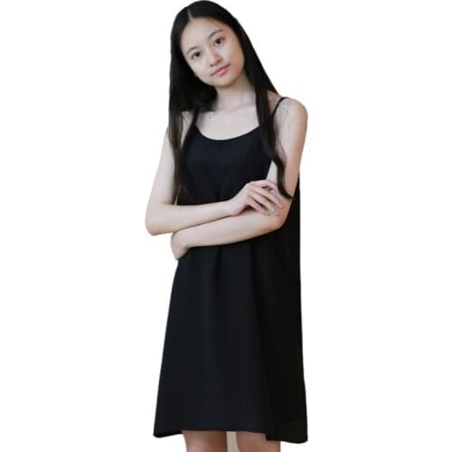 2019 100% Nature Silk Camisole Braces Skirt Silk Petticoat Silk Bottoming Skirt Silk Long Nightgown Adjustable Shouldeer Strap