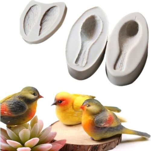 3pcs/set Bird Chocolate Cake Decorating Tool DIY Fondant Silicone Mold Sugarcraft Clay Mould Kitchen Baking