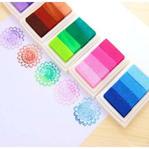 30 Pcs/lot 6 Colors Homemade DIY Gradient Color ink Pad Multicolour Inkpad Stamp Decoration Fingerprint Scrapbooking Accessories