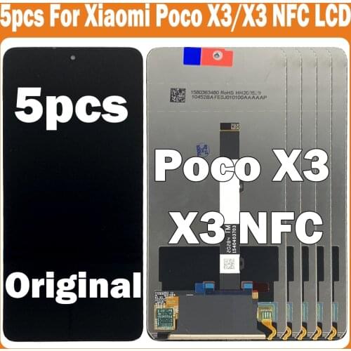 5pcs/Lot 6.67" Original Screen For Xiaomi POCO X3 LCD Display Touch Screen Digitizer Parts For POCO X3 NFC LCD Replacement