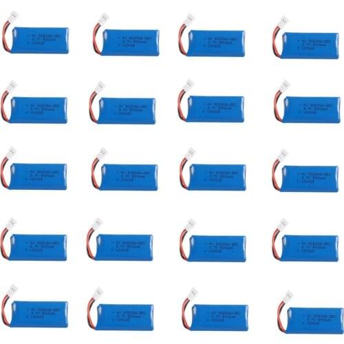 20PCS/set Lipo Battery for Hubsan X4 H107 H107L H107C H107D Udi U942A U816 JXD385 RC Quadcopter parts 3.7V 500mAh 25C 802042