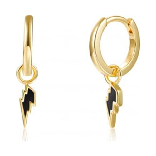 CANNER Ins Ear Hoop 925 Sterling Silver Earrings For Women Lightning Huggie Hoop Earrings Wholesale Earrings Lot Bulk Kolczyki