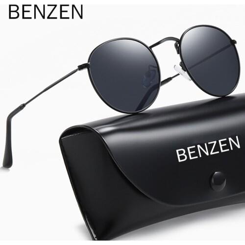 BENZEN Classic Reflective Sunglasses Men Hexagon Retro Sun glasses Women Stainless Steel Oculos Gafas De Sol Shades 6692